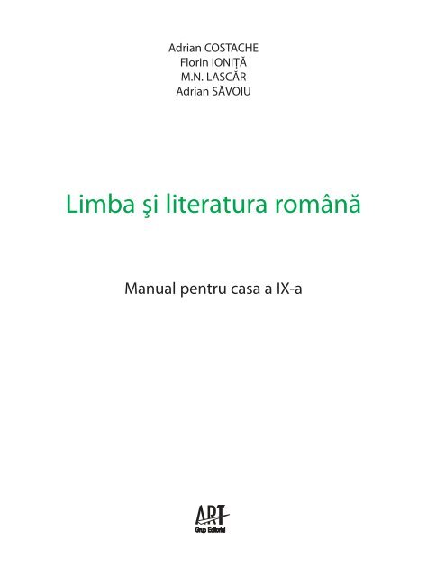 Manual Romana Clasa 9