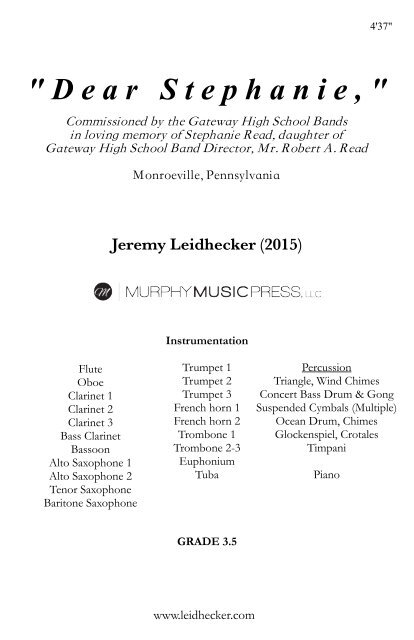 Dear Stephanie-Jeremy Leidhecker