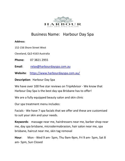 Harbour Day Spa