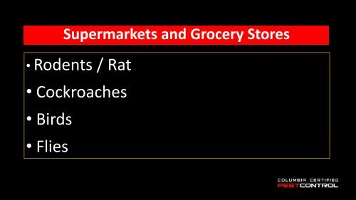 Pest Control Lexington SC Tips for Supermarkets and Grocery Stores