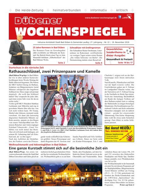 Dübener Wochenspiegel - Ausgabe 22 - Jahrgang 2019