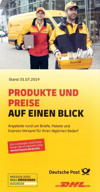 Produkte und Preise Deutsche Post-neu