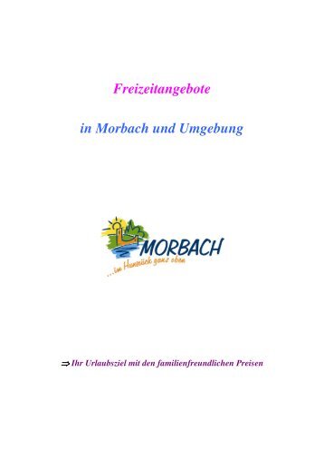Freizeitangebote in Morbach und Umgebung - Gemeinde Morbach