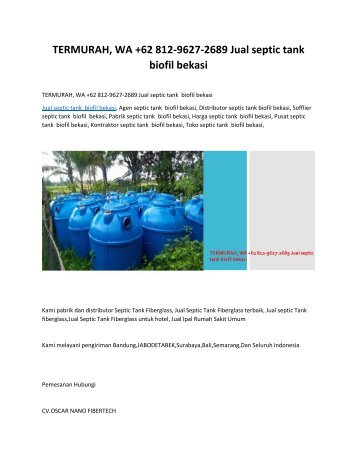 TERMURAH, WA +62 812-9627-2689 Jual septic tank  biofil bekasi