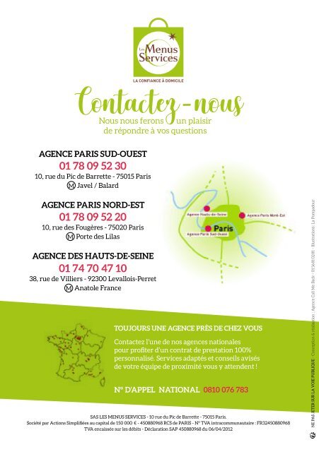 Depliant Les Menus Services 2019