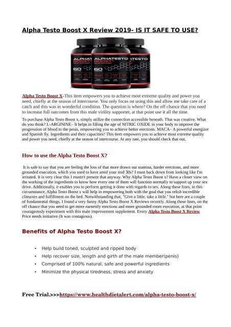 Alpha Testo Boost X:-Lets Know its Benefits, Does it Work?