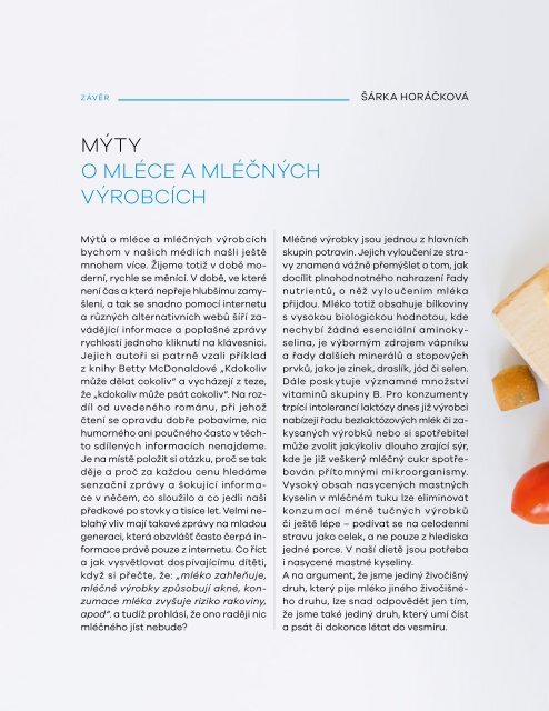 Mýty o mléce a mléčných výrobcích