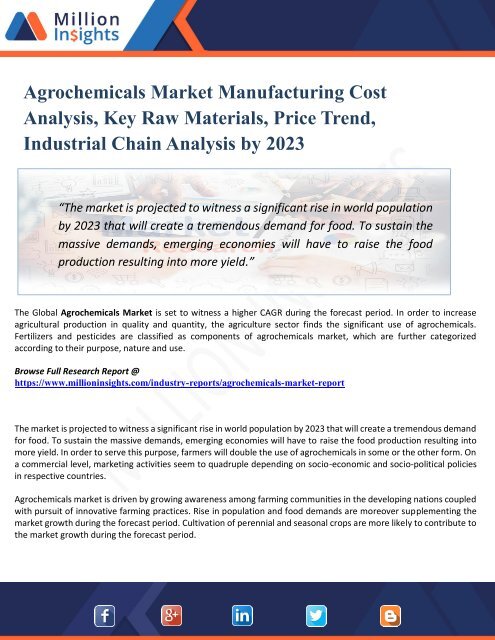 Agrochemicals Market Forecast to 2023 with Key Companies Profile ...