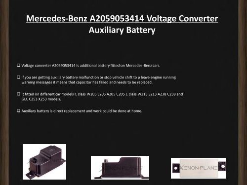Mercedes-Benz Voltage Converter Auxiliary Battery-converted
