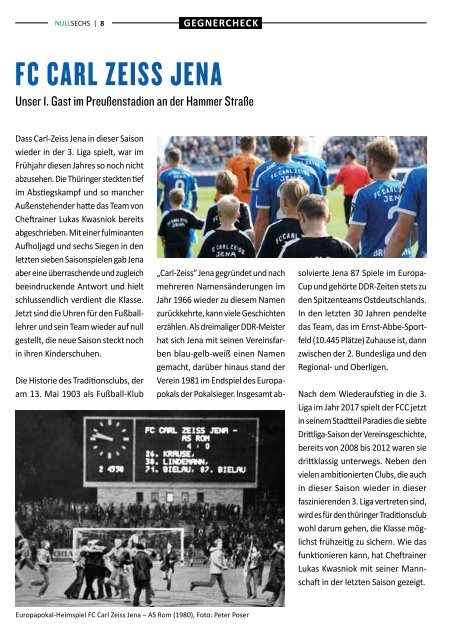 nullsechs Stadionmagazin - Heft 1 2019/20