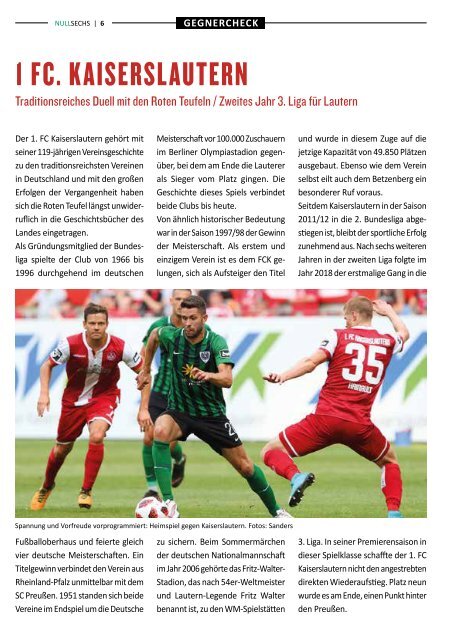 nullsechs Stadionmagazin - Heft 2 2019/20