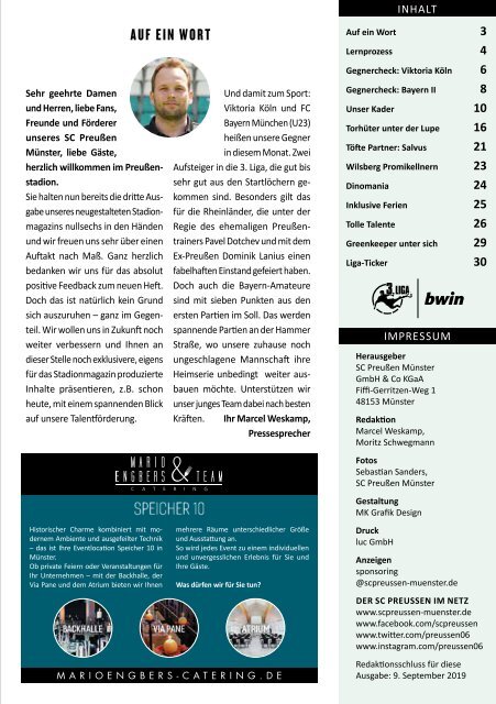 nullsechs Stadionmagazin - Heft 3 2019/20