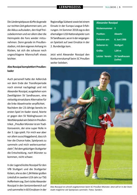 nullsechs Stadionmagazin - Heft 3 2019/20