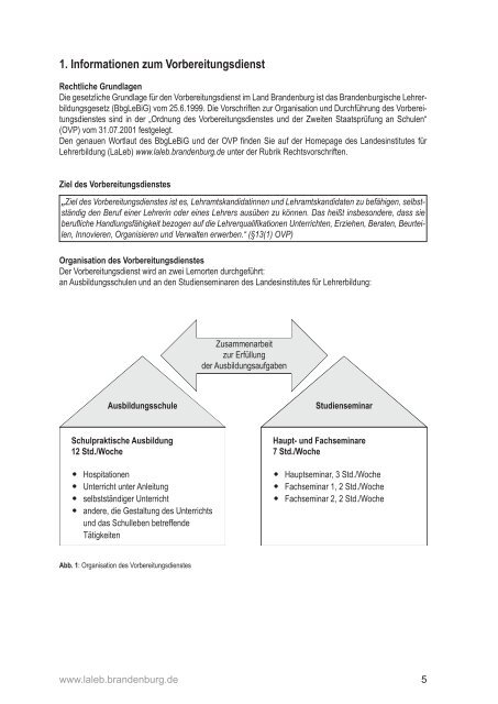 Schulpraktische Ausbildung im Vorbereitungsdienst - LaLeb ...