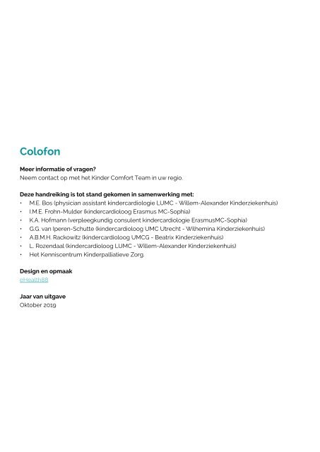 Handreiking Kindercardiologie en Kinderpalliatieve Zorg