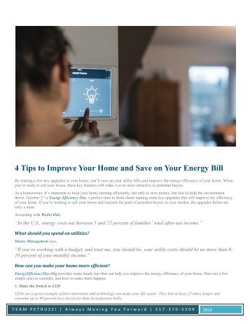 4 Tips to Improve your home and save on your energy bill