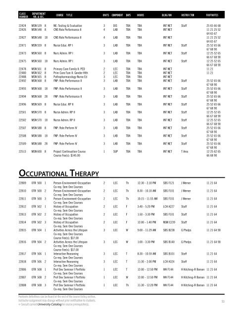 Spring 2020 Open University Schedule (Interactive)