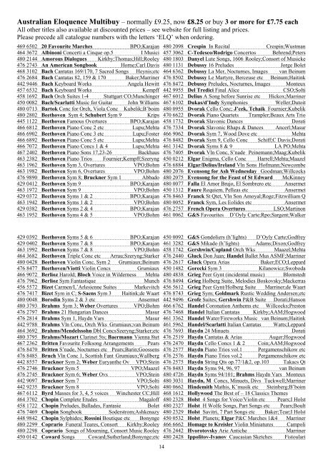 SEPTEMBER 2011 LIST - Europadisc