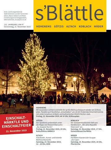 s'Blättle Nr. 47 - Do, 21. November 2019