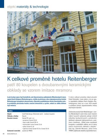Reference - Hotel Reitenberger, Mariánské Lázně - Ceresit