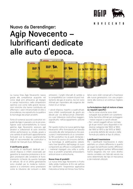 Lubrificanti speciali per oldtimer