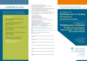 Demenz 20. Februar 2013 Einladung zum 12. Fachtag