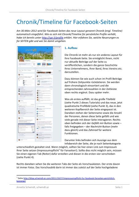 Chronik Timeline Fur Facebook Seiten Schwindt Pr