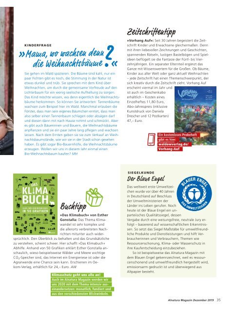 Alnatura Magazin Dezember 2019