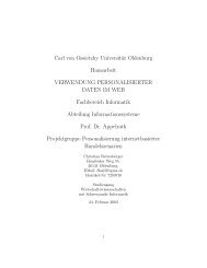 Carl von Ossietzky Universität Oldenburg Hausarbeit ... - DIKO :: Index