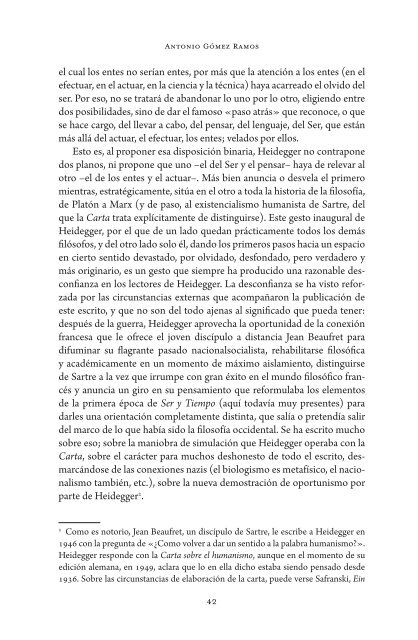 Humanismo o subjetividad Observaciones a la CARTA DEL HUMANISMO de Heidegger