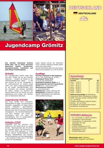 Jugendcamp Grömitz - Voyage Gruppenreisen