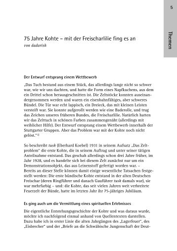 75 Jahre Kohte – mit der Freischarlilie fing es an - Deutsche Freischar