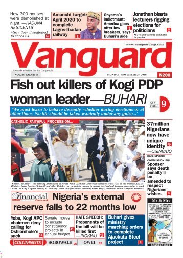 25112019 - Fish out killers of Kogi PDP woman leader—BUHARI