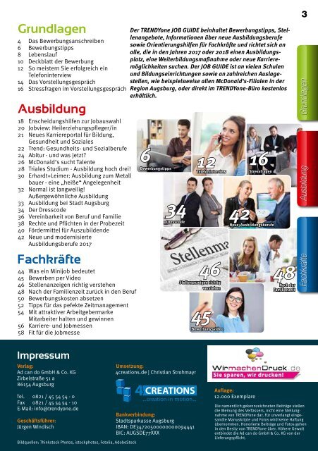 TRENDYone | Job Guide Frühjahr 2017 | Region Augsburg