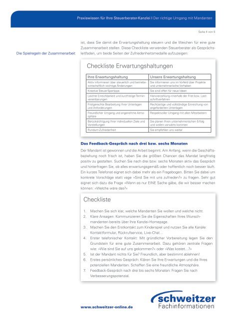 Schweitzer Thema für Steuerberater 1/19 Mandantenbindung