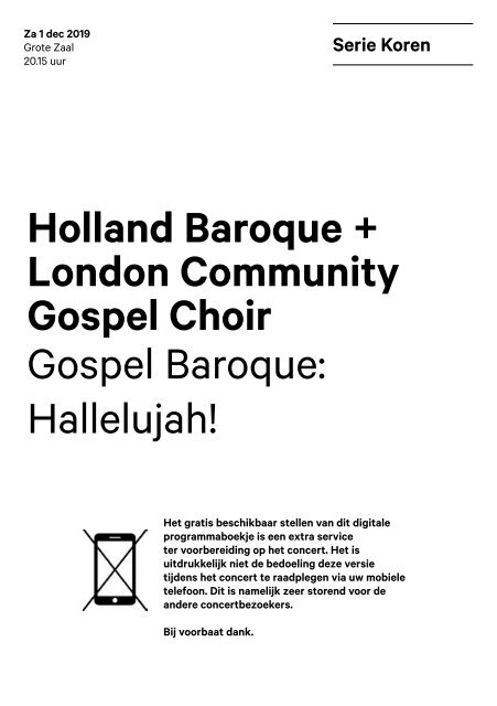 2019 12 01 Holland Baroque + London Community Gospel Choir