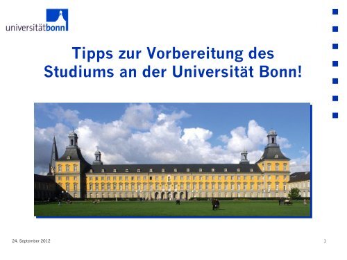 Viel Spaß und Erfolg beim Mathe Vorkurs! - Universität Bonn