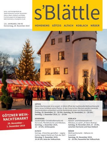 itel s'Blättle Nr. 48 - Do, 28. November 2019