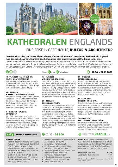 REISEIDEEN 2020 • Der neue Katalog der Kultour&Natour Touristik