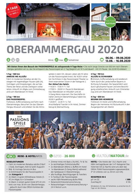 REISEIDEEN 2020 • Der neue Katalog der Kultour&Natour Touristik