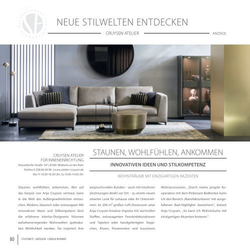 STILPUNKTE Lifestyle Guide Ausgabe 16 Ruhrgebiet - Herbst/Winter 2019