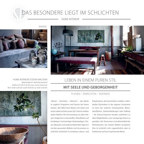 STILPUNKTE Lifestyle Guide Ausgabe 16 Ruhrgebiet - Herbst/Winter 2019