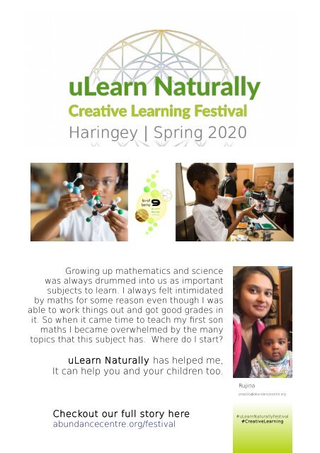 uLearn Naturally Creative Learning Festival - Haringey | Spring 2020 | Events Preview Booklet