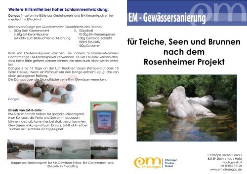 für Teiche, Seen und Brunnen nach dem EMChiemgau