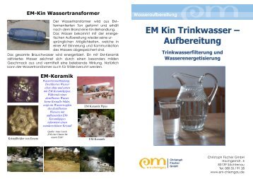 EM Kin Trinkwasser – Aufbereitung - EM-Chiemgau