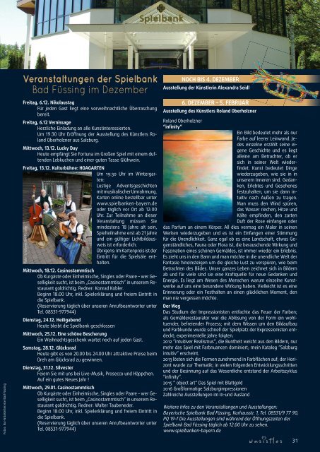 wasistlos Bad Füssing Magazin Dezember / Januar 2019 / 2020