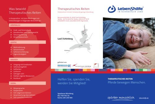 Flyer Therapeutisches Reiten - Lebenshilfe Nürnberger Land