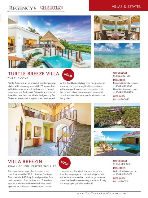 Turks & Caicos Islands Real Estate Winter/Spring 2019/20