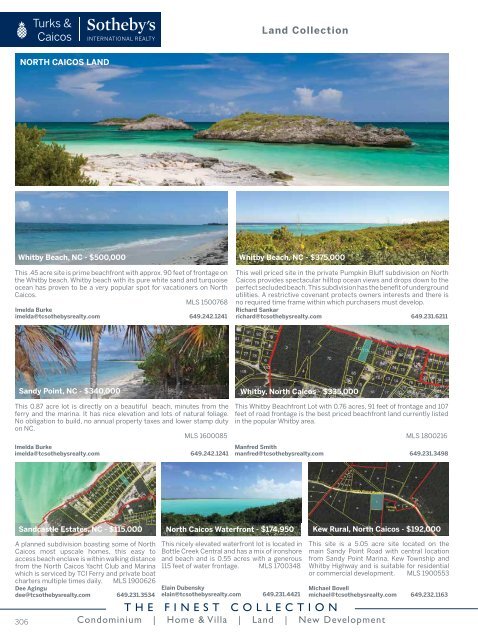 Turks & Caicos Islands Real Estate Winter/Spring 2019/20