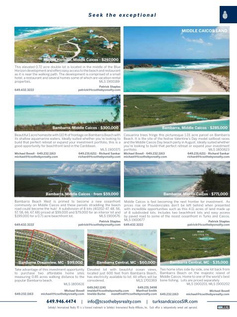 Turks & Caicos Islands Real Estate Winter/Spring 2019/20